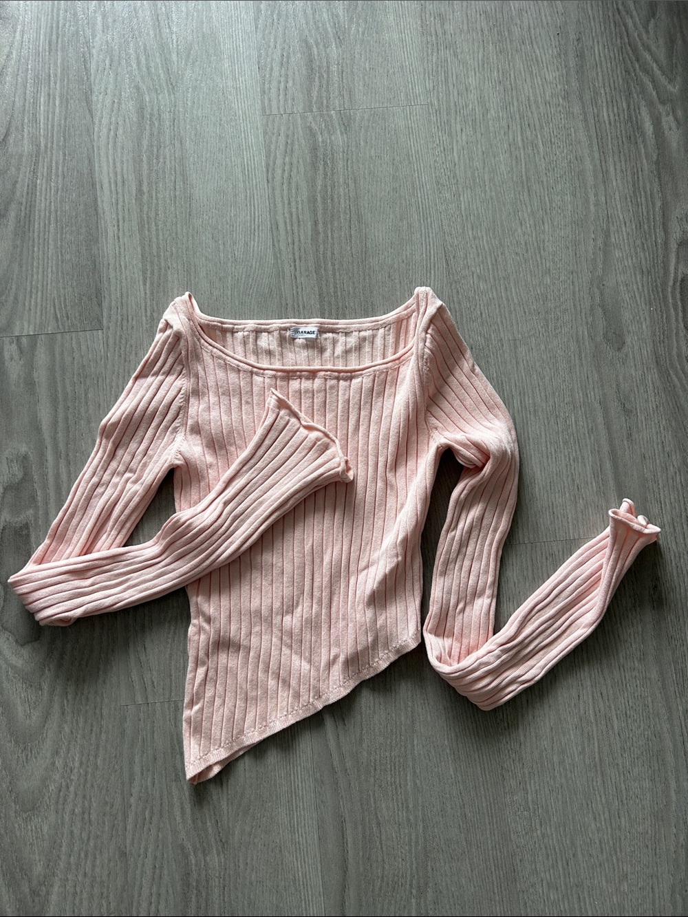 Garage Ribbed Knit Tank in Blush Pink